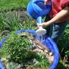 Filling the gnome garden pond